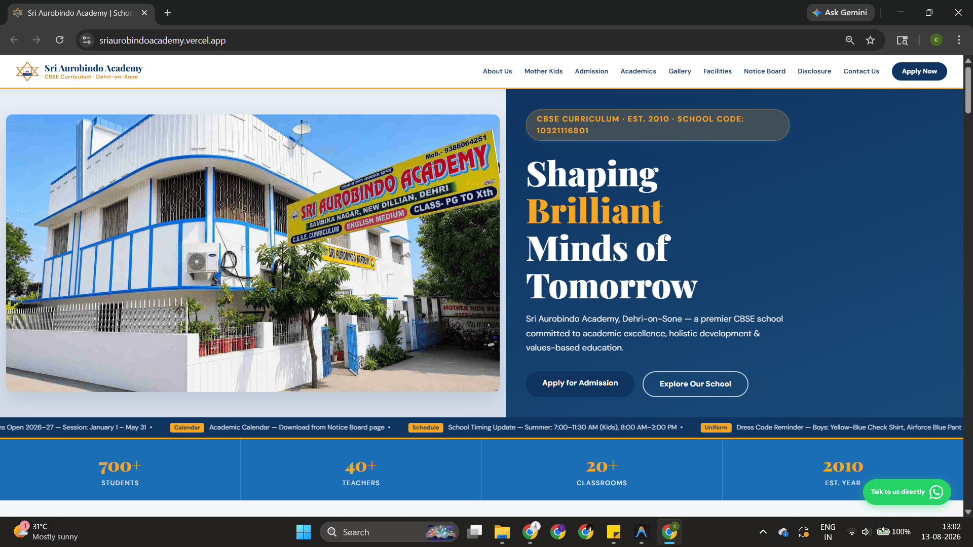 Custom Website Design & Development result — Cosmicinnovation Lab